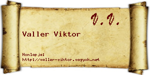 Valler Viktor névjegykártya